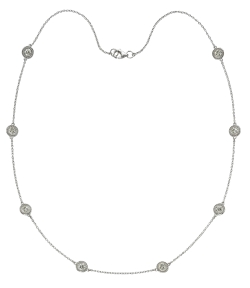 14K White Gold Diamond By the Yard Necklace
