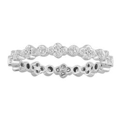 14K White Gold Diamond Stackable Eternity Band