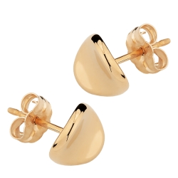 14K Yellow Gold 8mm Dapped Disk Studs
