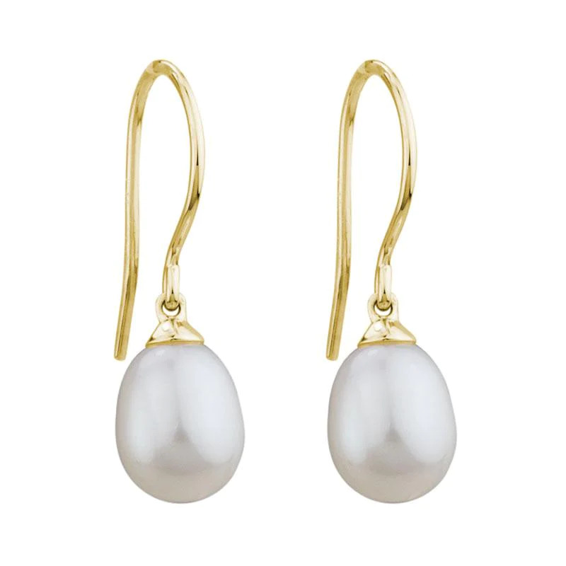 Golden South Sea Pearl Hoop Via Earrings