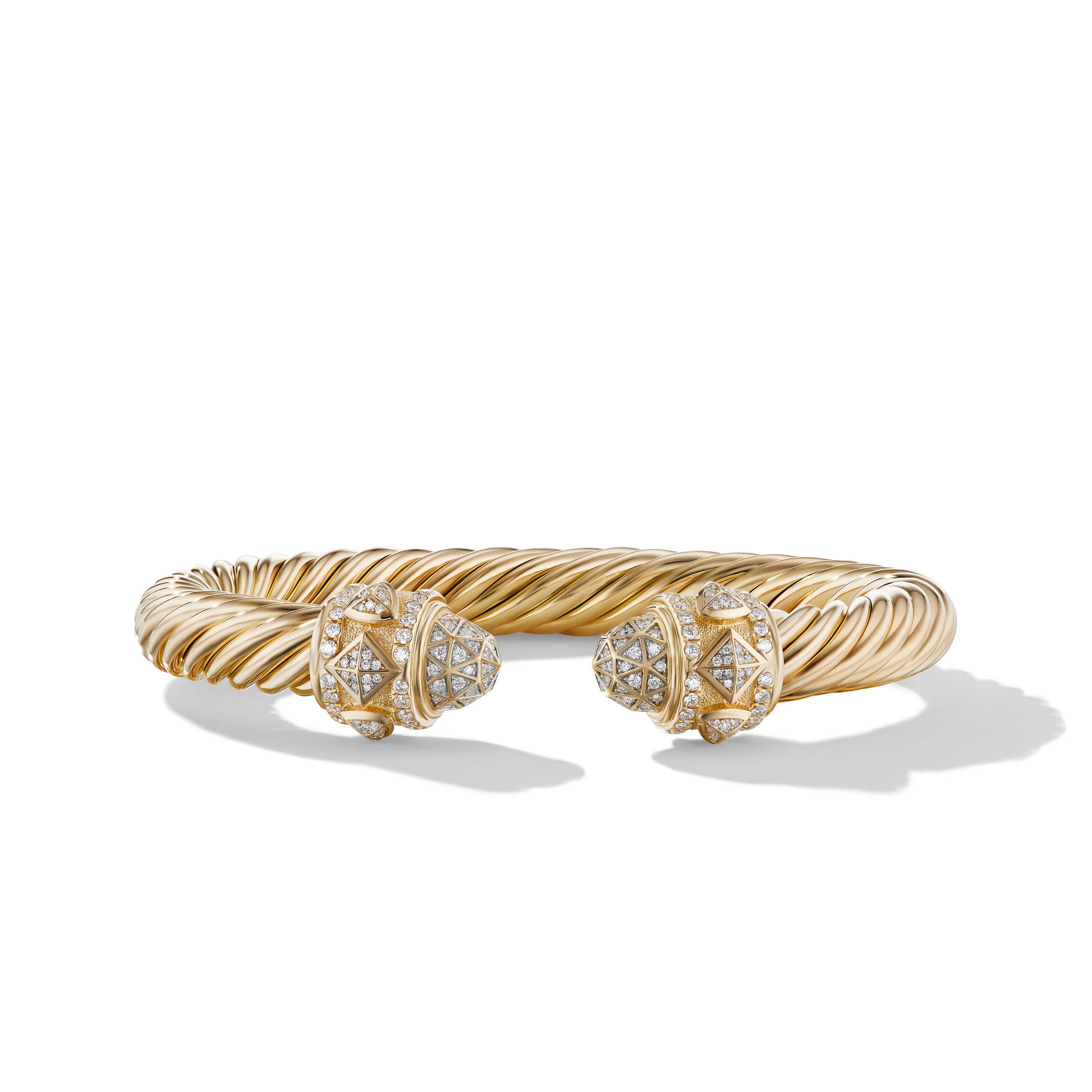 Renaissance ring with 14k yellow gold domes and diamonds deals