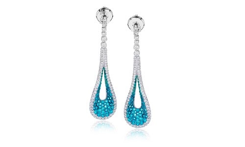 Bold Diamond and White Gold Pair Earrings