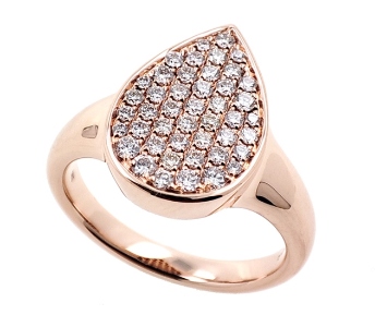 Aucoin Hart 14K Rose Gold Pear Pave Ring