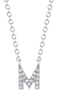 “M” Initial Diamond Necklace