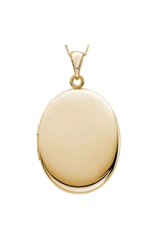 14K Yellow Gold Oval Locket Pendant