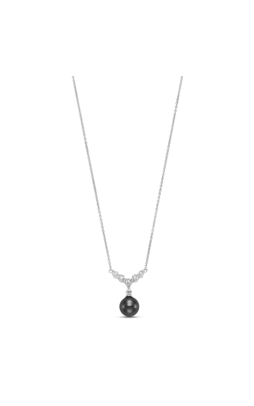 14K White Gold Tahitian Pearl Diamond Necklace