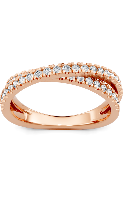 14K Rose Gold Diamond Crossover Band