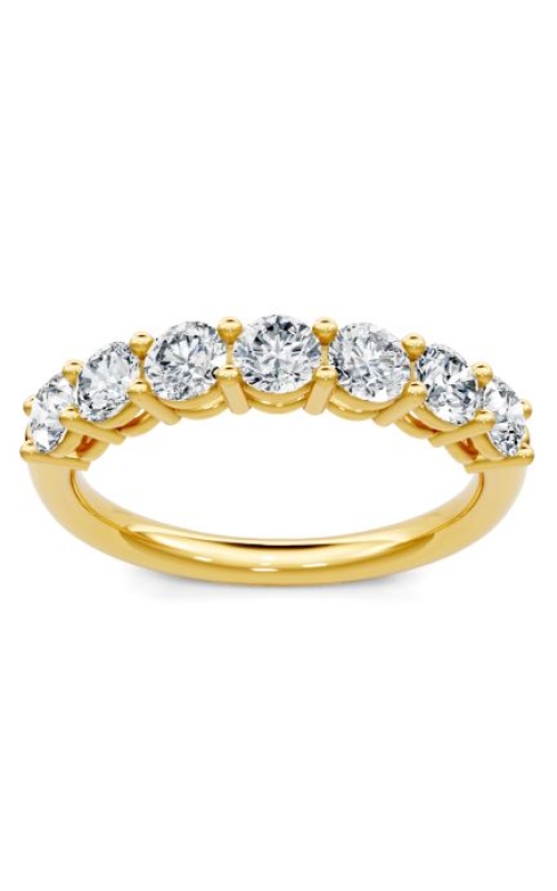 14K Yellow Gold 7 Station Diamond Wedding Band