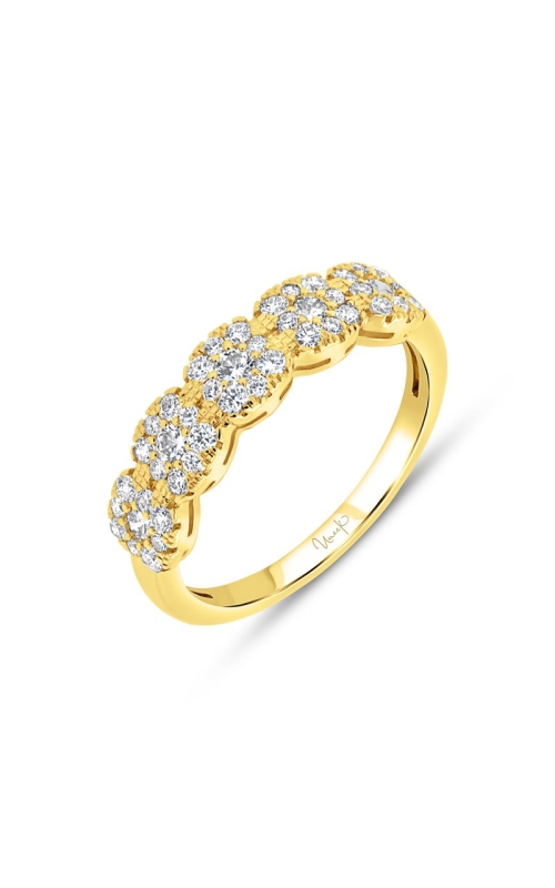 14K Yellow Gold Round Diamond Station Band