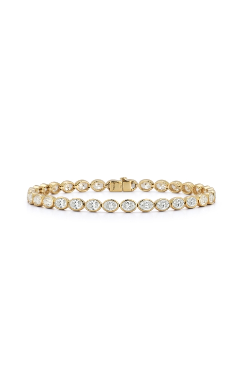 14K Yellow Gold Bezel Oval Diamond Bracelet