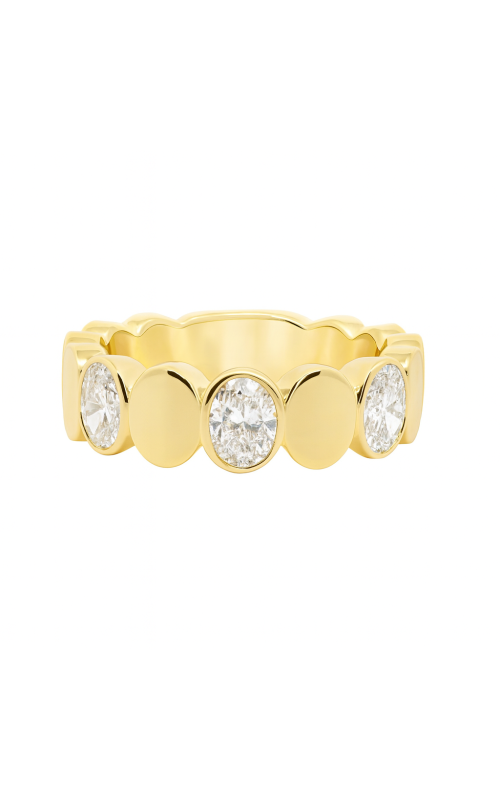 14K Yellow Gold 3 Station Oval Diamond Band