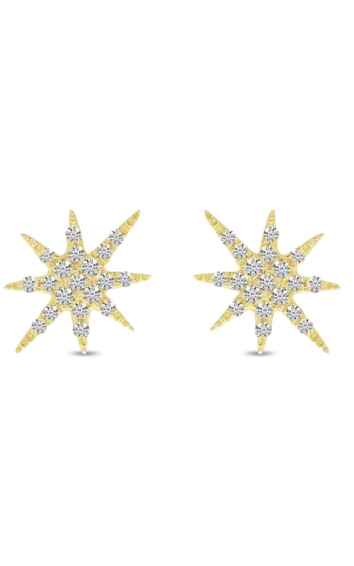 14K Yellow Gold Starburst Stud Earrings