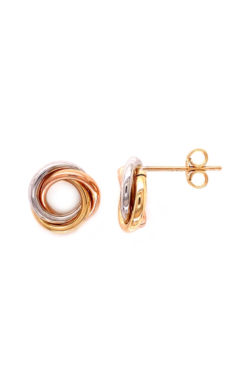 14K Tri Color Love Knot Studs