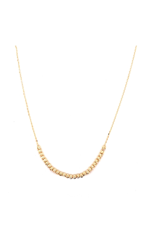 14K Yellow Gold Diamond Cut Bead Necklace