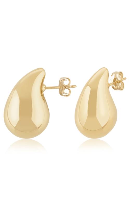 14K Yellow Gold Teardrop Stud Earrings