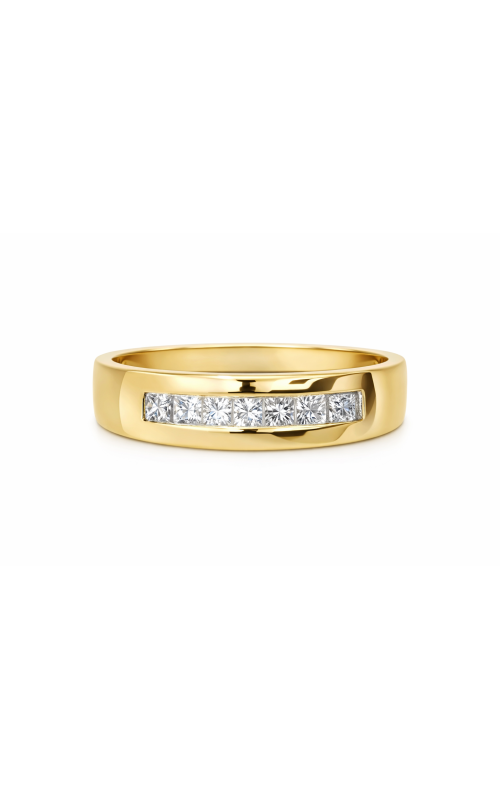 14K Yellow Gold Princess Cut Diamond 5.5m Wedding Band