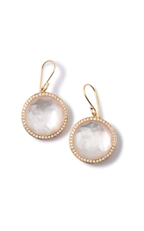 Round Drop Earrings in 18K Gold with Diamonds