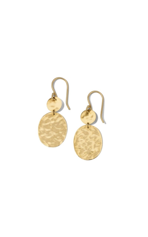 Crinkle Snowman Drop Earrings in 18K Gold