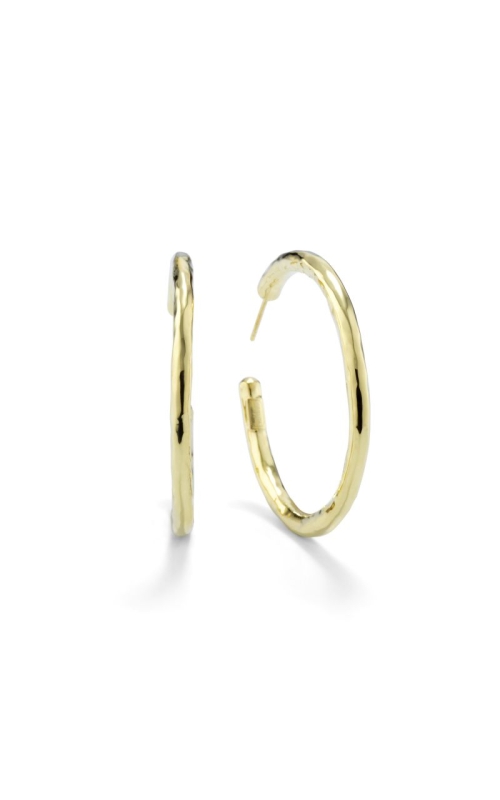 Medium Hammered Hoop Earrings in 18K Gold