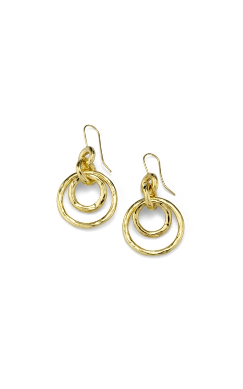 Puffy Hammered Jet Set Earrings in 18K Gold