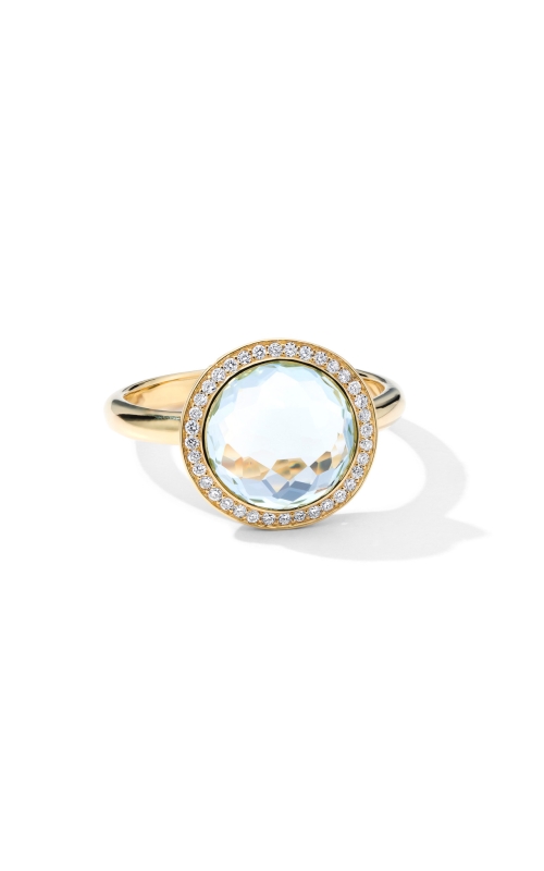Mini Blue Topaz Ring in 18K Gold with Diamonds