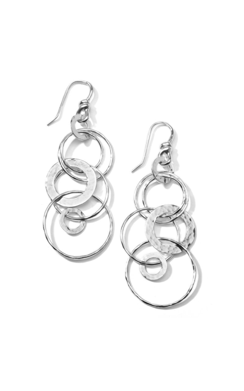 Medium Hammered Jet Set Drop Earrings in Sterling Silver