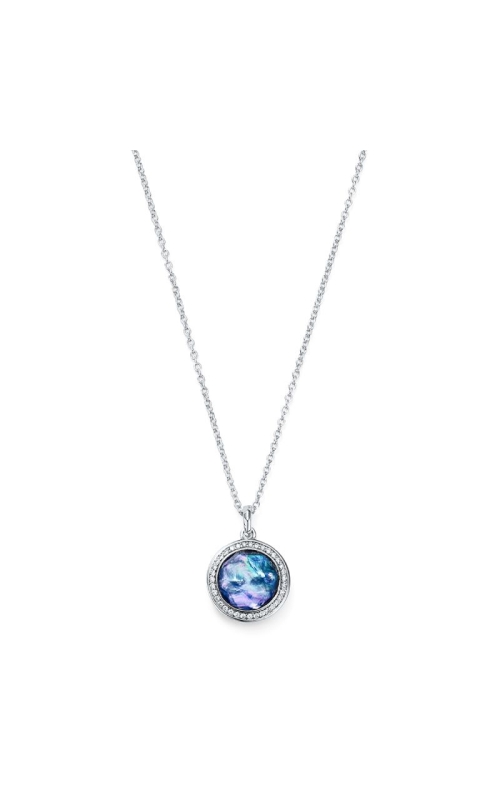 Mini Pendant Necklace in Sterling Silver with Diamonds
