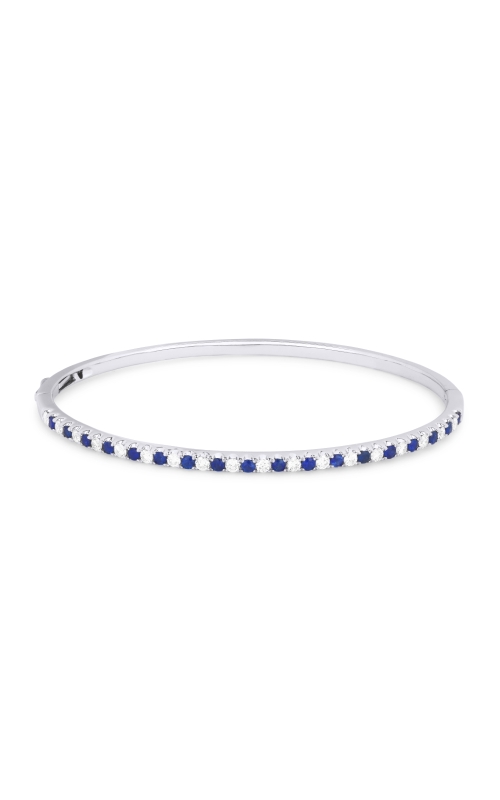 14K White Gold Sapphire and Diamond Bangle