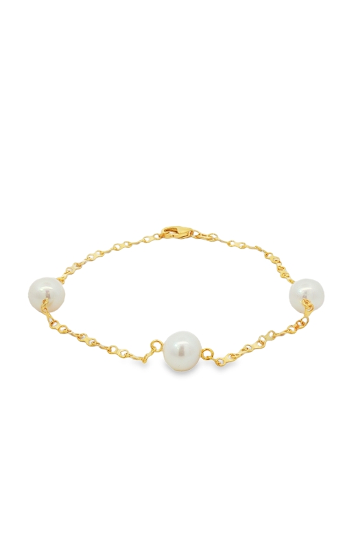 14K Freshwater Pearl Tin Cup Infinity Chain Bracelet
