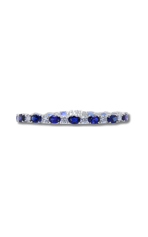 18K White Gold Oval Sapphire Diamond Bracelet