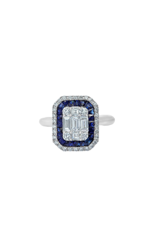 18K White Gold Sapphire Diamond Ring