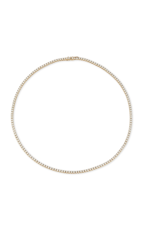 14K Yellow Gold Round Diamond Tennis Necklace