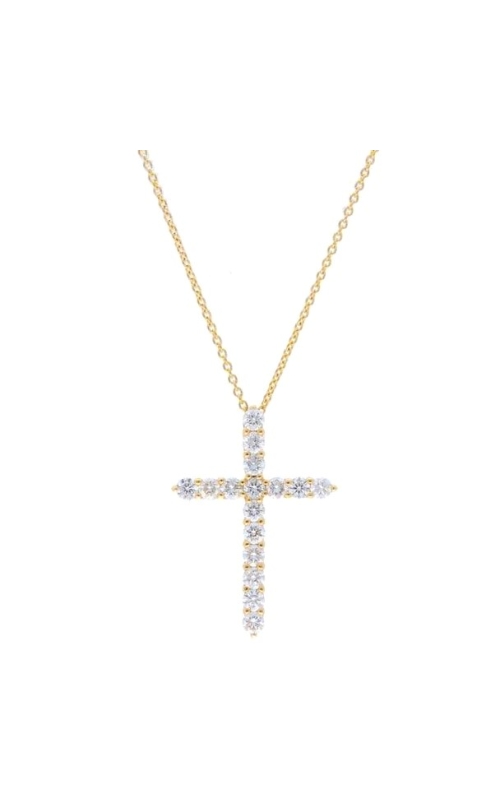 14K Yellow Gold Diamond Cross Pendant