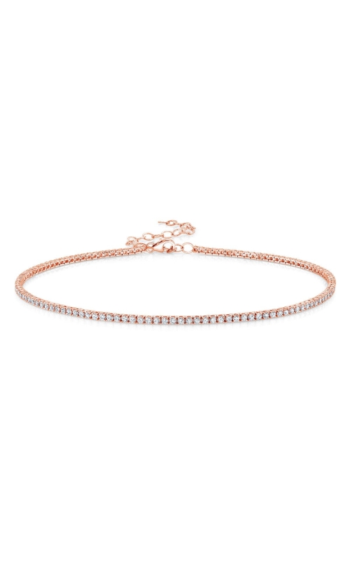 14K Rose Gold Diamond Choker Tennis Necklace