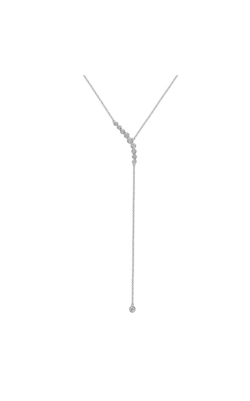 14K White Gold Diamond Y Drop Necklace