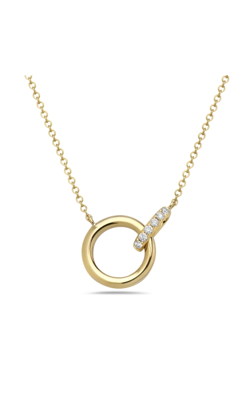 14K Yellow Gold Diamond Circle Station Necklace