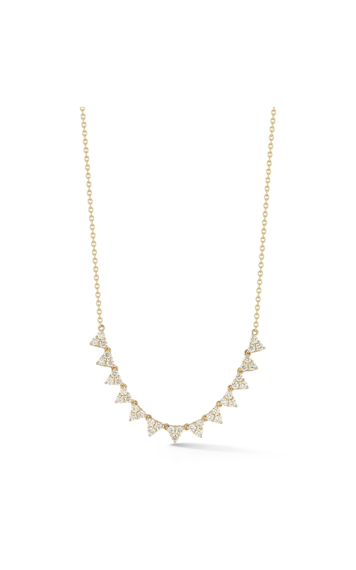 14K Yellow Gold Diamond Pave Mini Pyramids Necklace