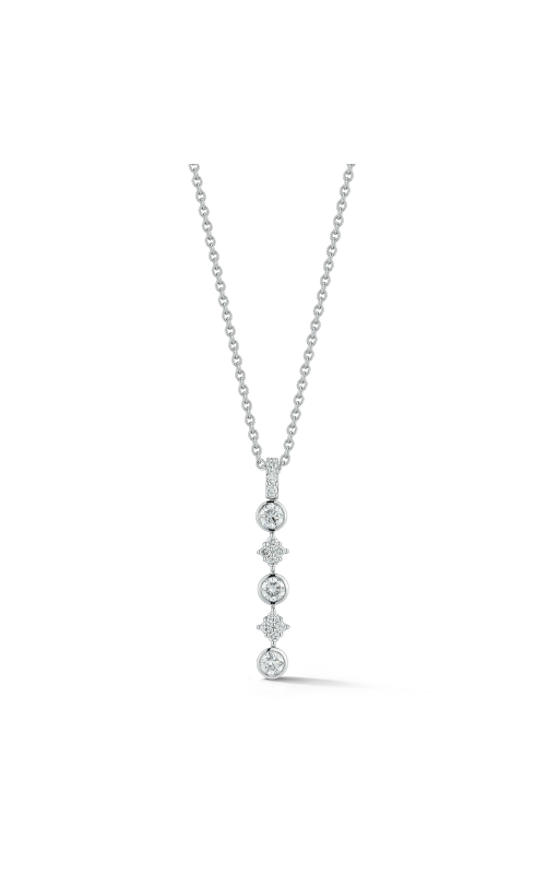 14K White Gold Diamond Drop Pendant