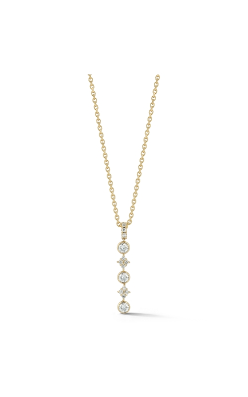 14K Yellow Gold Cluster Diamond Pendant