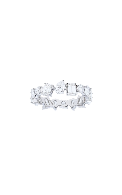 18K White Gold Multi Shape Alternating Diamond Eternity Band