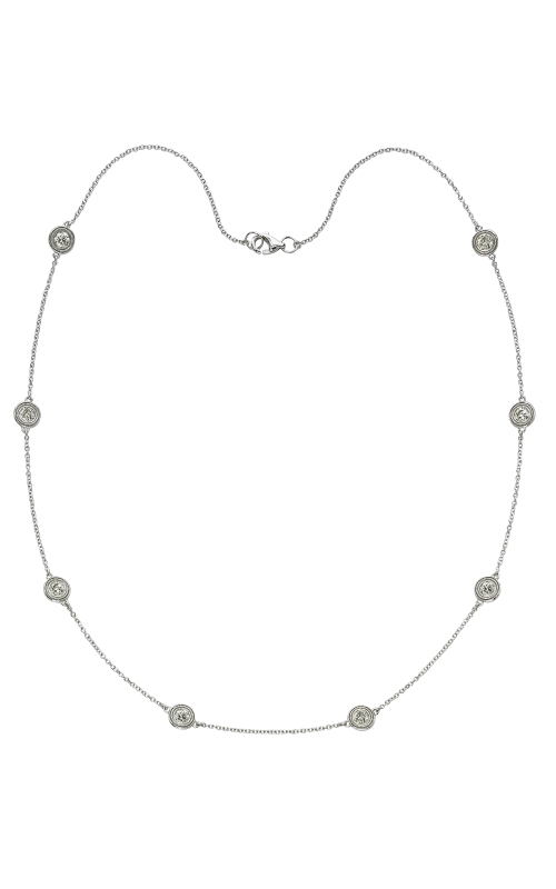 14K White Gold Diamond By the Yard Necklace