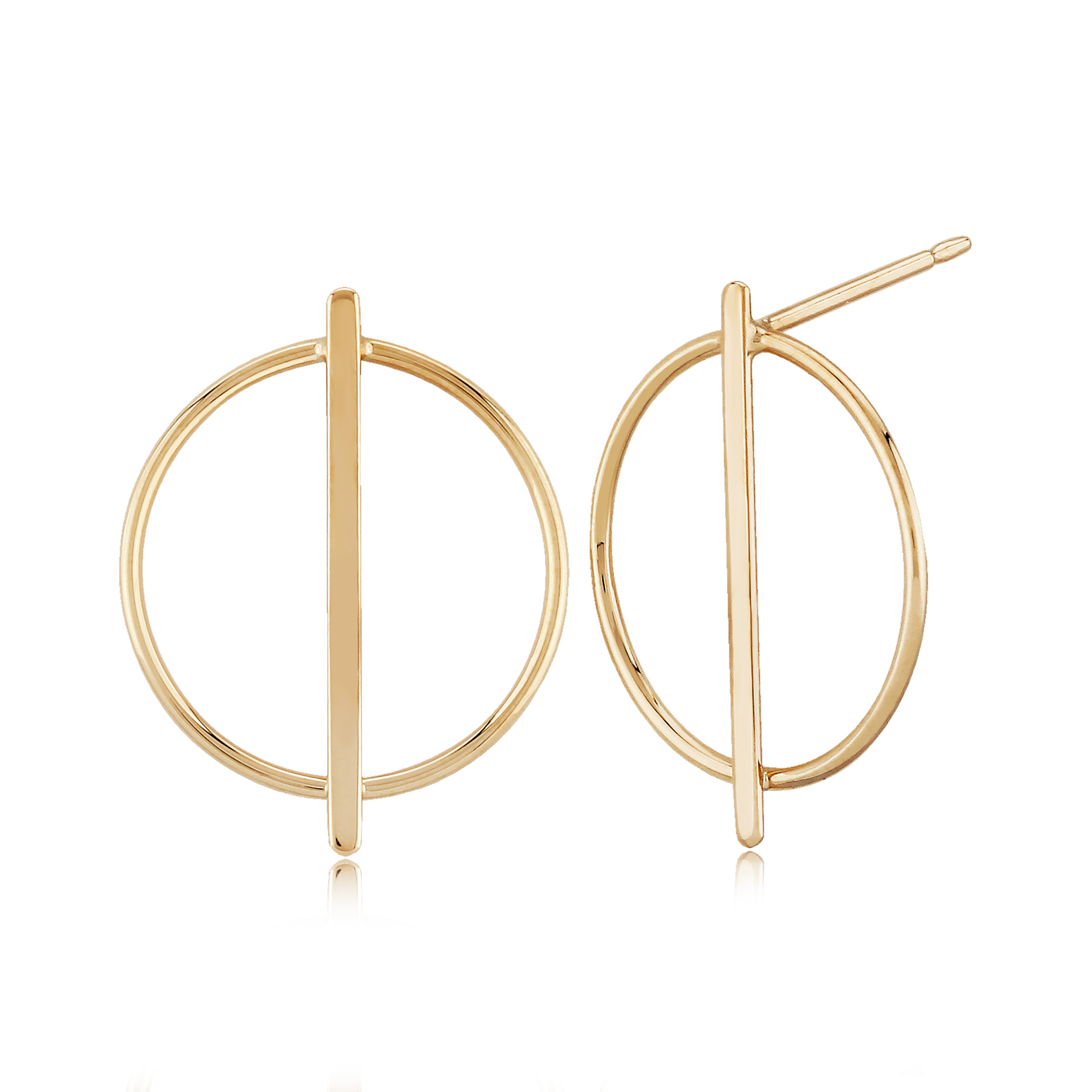 Circle earrings with bar shop