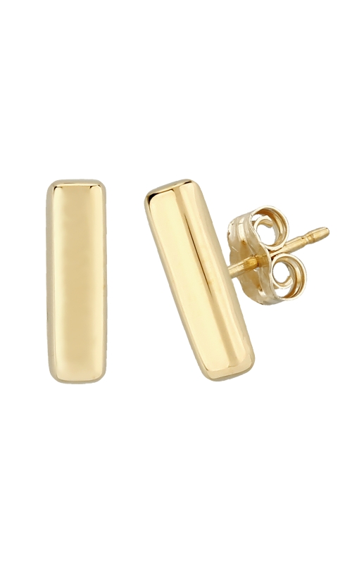 14K Yellow Gold Bar Studs
