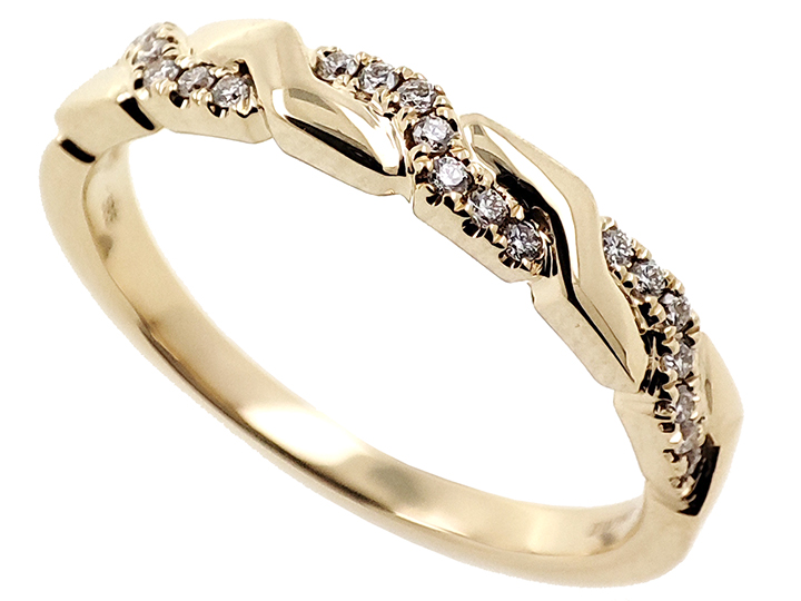 Diamond crossover wedding band on sale