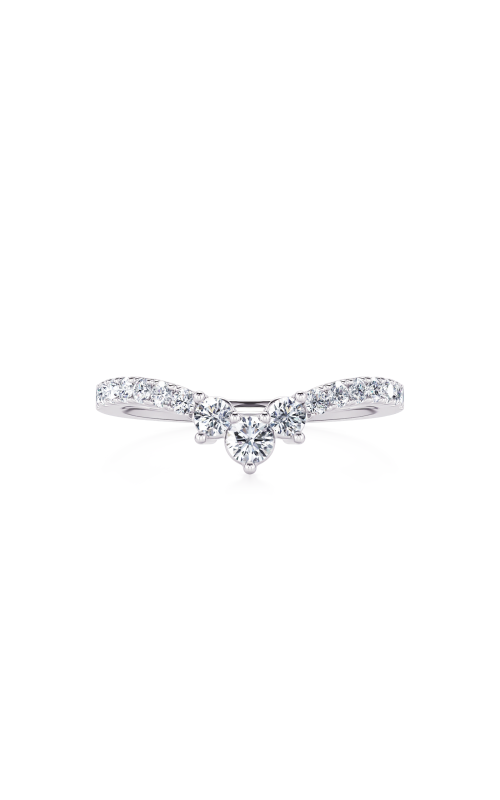 14K White Gold Curved Diamond Band
