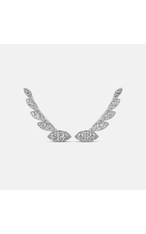 14K White Gold Pave Diamond Ear Climbers
