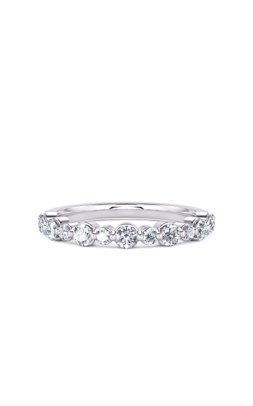 14K White Gold Floating Round Diamond Wedding Band