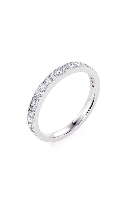 14K White Gold Milgrain Diamond Band