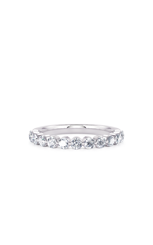 14K White Gold Floating Round Diamond Wedding Band
