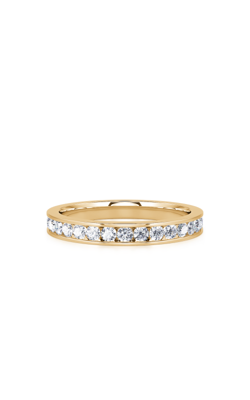 14K Yellow Gold Round Diamond Channel Band